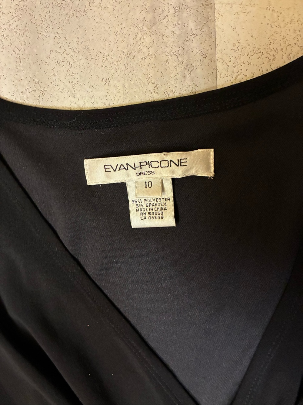 Evan Picone Black Long-Sleeve V-Neck Wrap Dress - Picture 4 of 8